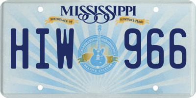 MS license plate HIW966