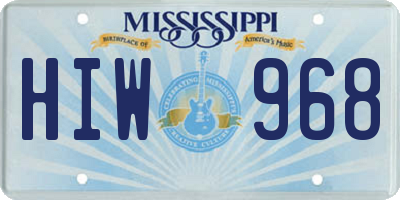 MS license plate HIW968