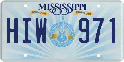MS license plate HIW971