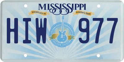 MS license plate HIW977