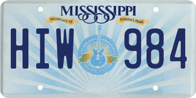 MS license plate HIW984