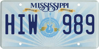 MS license plate HIW989