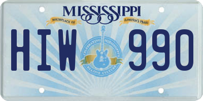 MS license plate HIW990