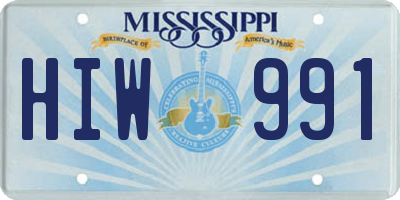 MS license plate HIW991