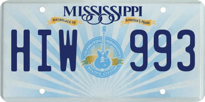MS license plate HIW993