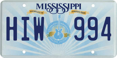 MS license plate HIW994