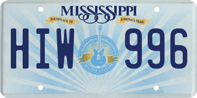 MS license plate HIW996
