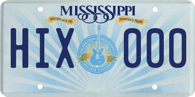 MS license plate HIX000