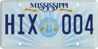 MS license plate HIX004