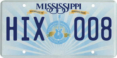 MS license plate HIX008