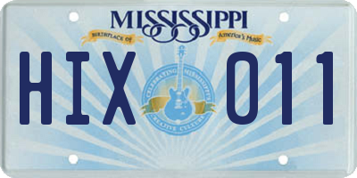 MS license plate HIX011