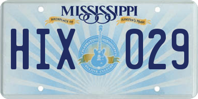 MS license plate HIX029