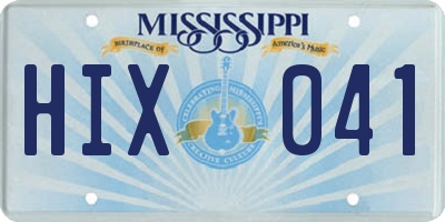 MS license plate HIX041