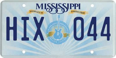 MS license plate HIX044