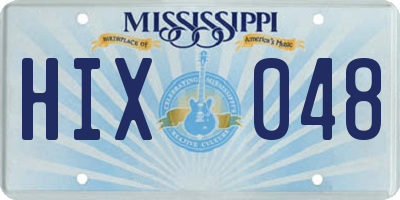 MS license plate HIX048