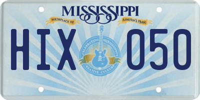 MS license plate HIX050