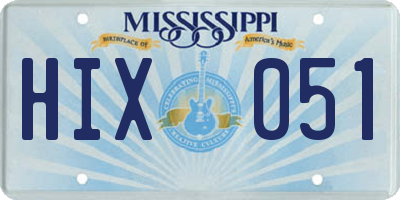 MS license plate HIX051