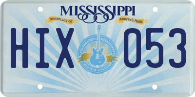 MS license plate HIX053