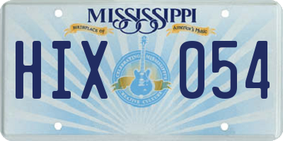 MS license plate HIX054