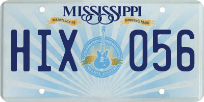 MS license plate HIX056