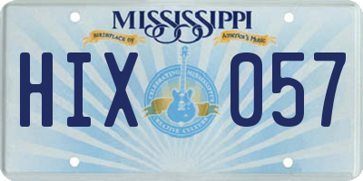 MS license plate HIX057