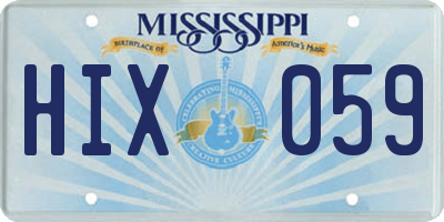 MS license plate HIX059