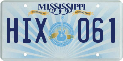 MS license plate HIX061