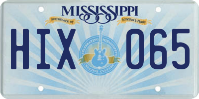 MS license plate HIX065