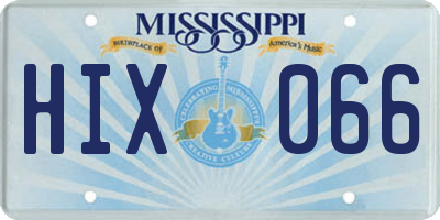 MS license plate HIX066
