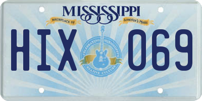 MS license plate HIX069