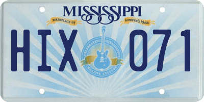 MS license plate HIX071
