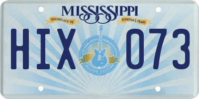 MS license plate HIX073