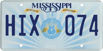 MS license plate HIX074