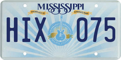 MS license plate HIX075