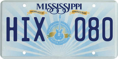 MS license plate HIX080