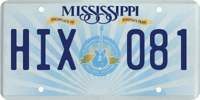 MS license plate HIX081