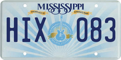 MS license plate HIX083