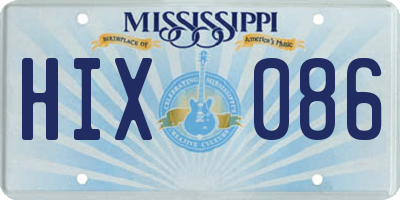 MS license plate HIX086