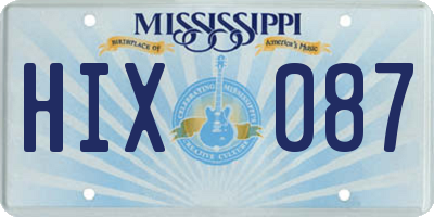 MS license plate HIX087