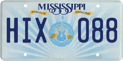 MS license plate HIX088