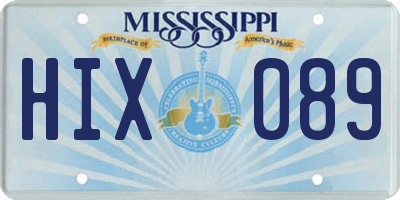 MS license plate HIX089