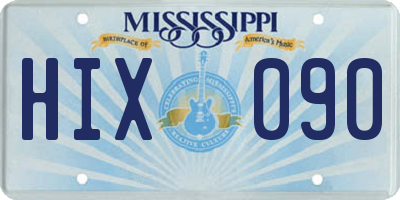 MS license plate HIX090
