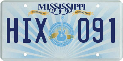 MS license plate HIX091