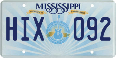 MS license plate HIX092