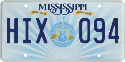 MS license plate HIX094