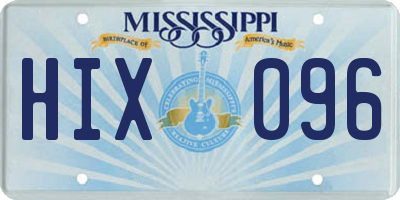 MS license plate HIX096