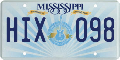 MS license plate HIX098