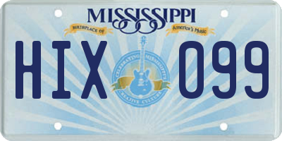 MS license plate HIX099