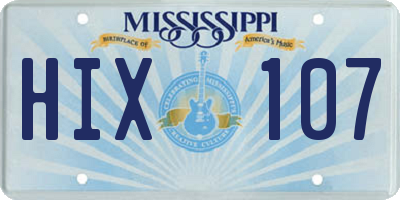 MS license plate HIX107