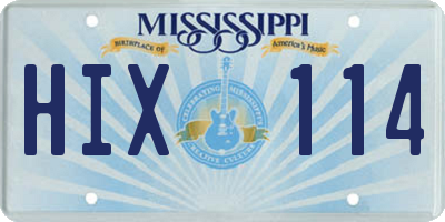 MS license plate HIX114
